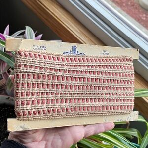 Vtg 40s/50s SEARS Harmony House Woven Trim Upholstery Drapes+ On Original Card